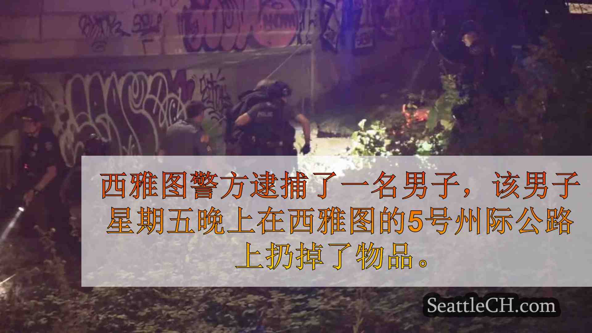 西雅图警察在殴打WSP士兵后逮捕了人，将碎屑扔到I-5上