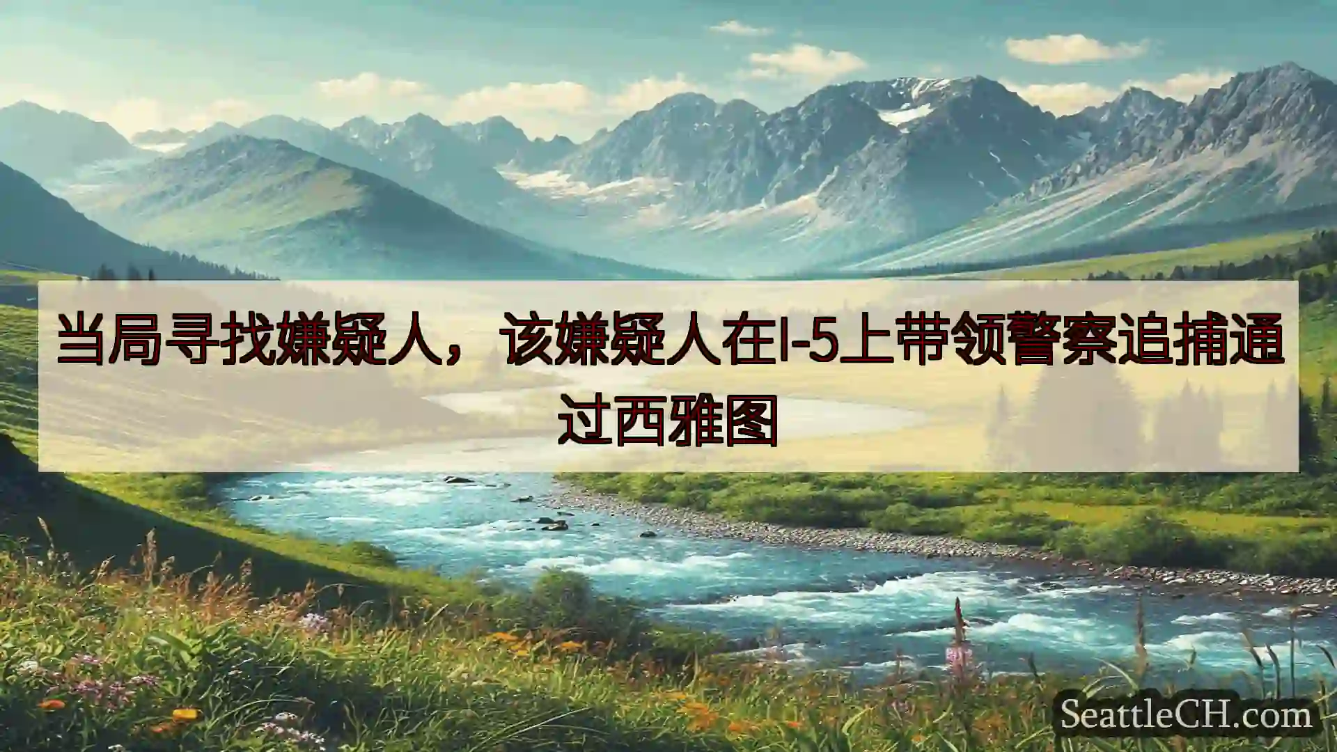 西雅图新闻 当局寻找嫌疑人，该嫌疑人在I-5上带领警察追捕通过西雅图