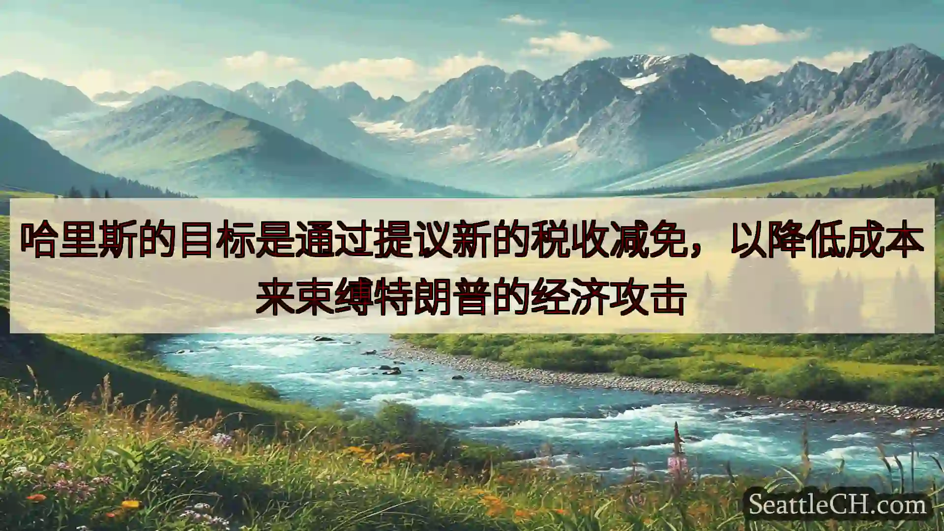 西雅图新闻 哈里斯的目标是通过提议新的税收减免，以降低成本来束缚特朗普的经济攻击