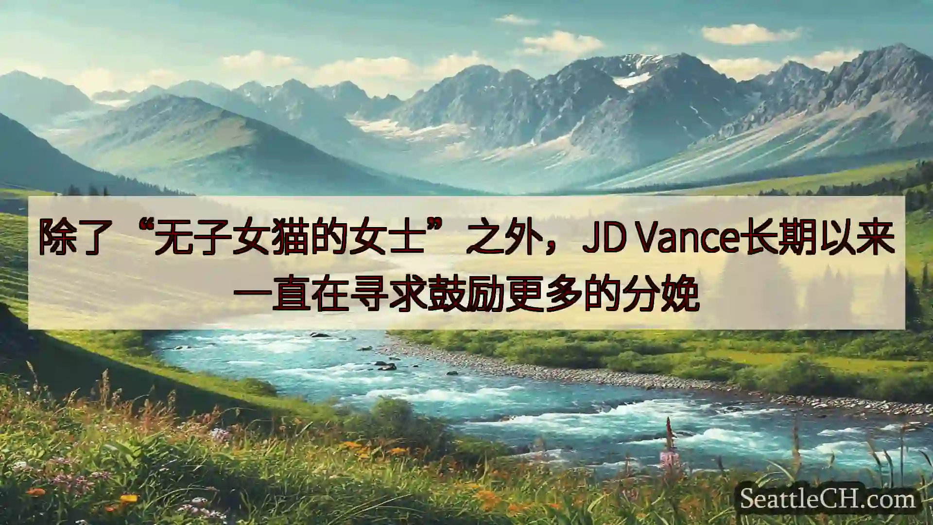 西雅图新闻 除了“无子女猫的女士”之外，JD