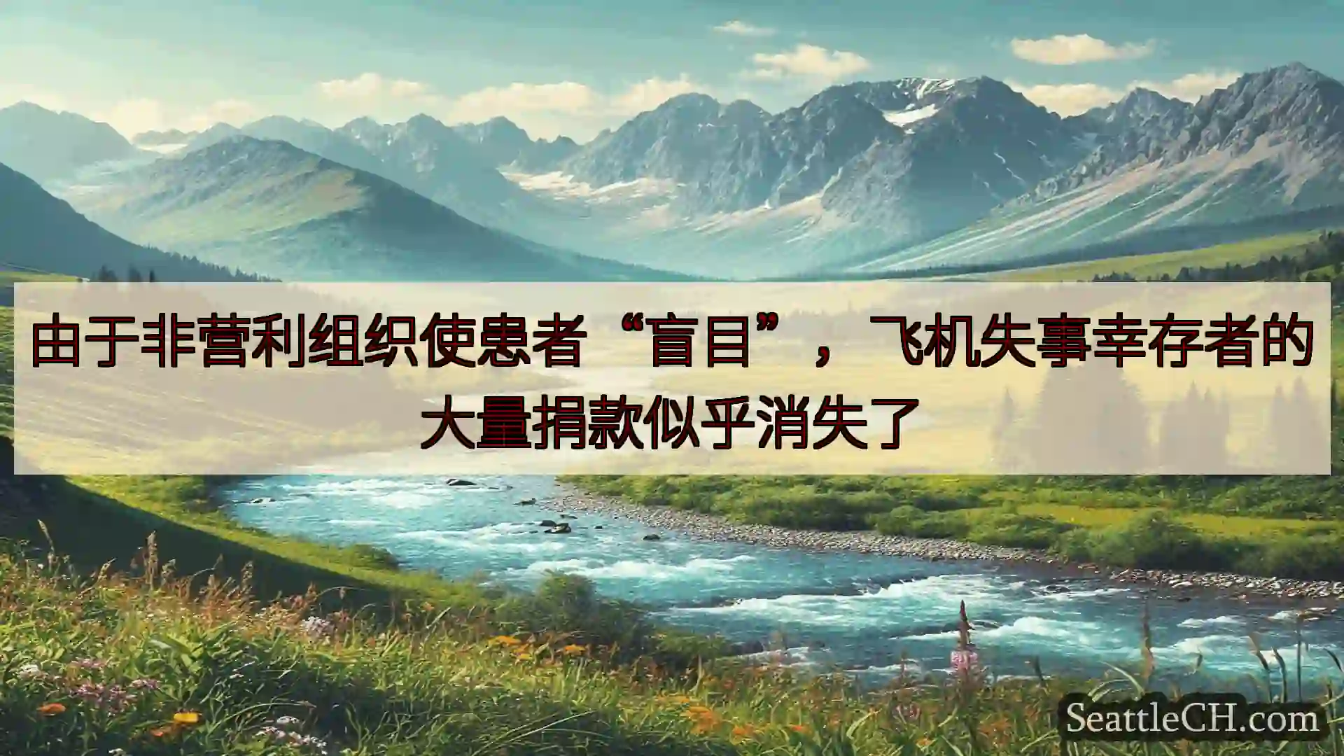 西雅图新闻 由于非营利组织使患者“盲目”，飞机失事幸存者的大量捐款似乎消失了
