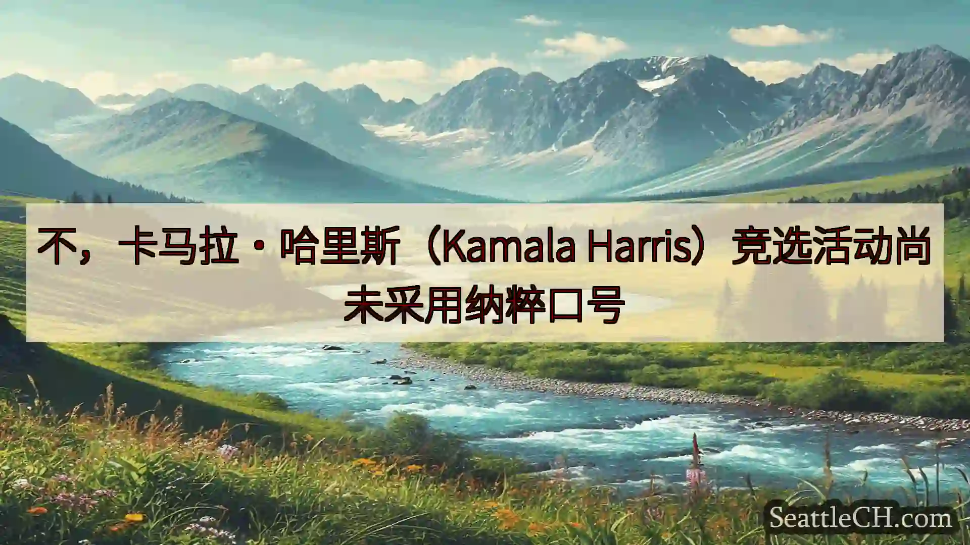 西雅图新闻 不，卡马拉·哈里斯（Kamala