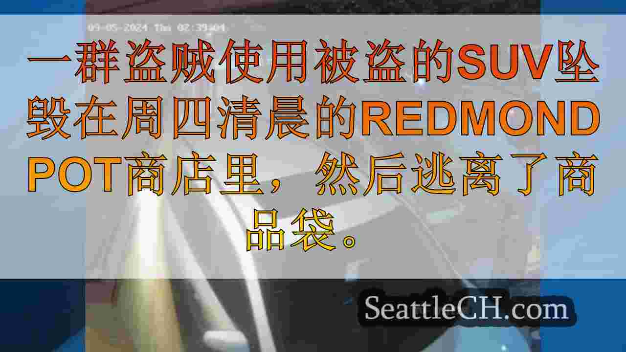 小偷撞车被盗SUV进入雷德蒙德锅店，过去一年内遭到5次袭击