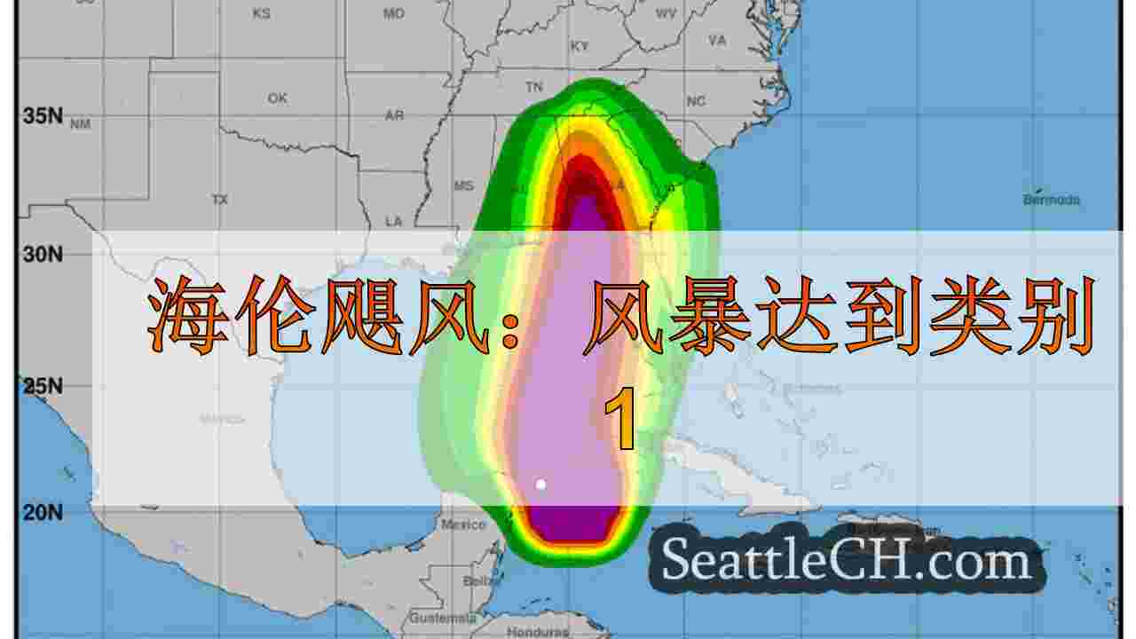 海伦飓风：风暴达到类别1