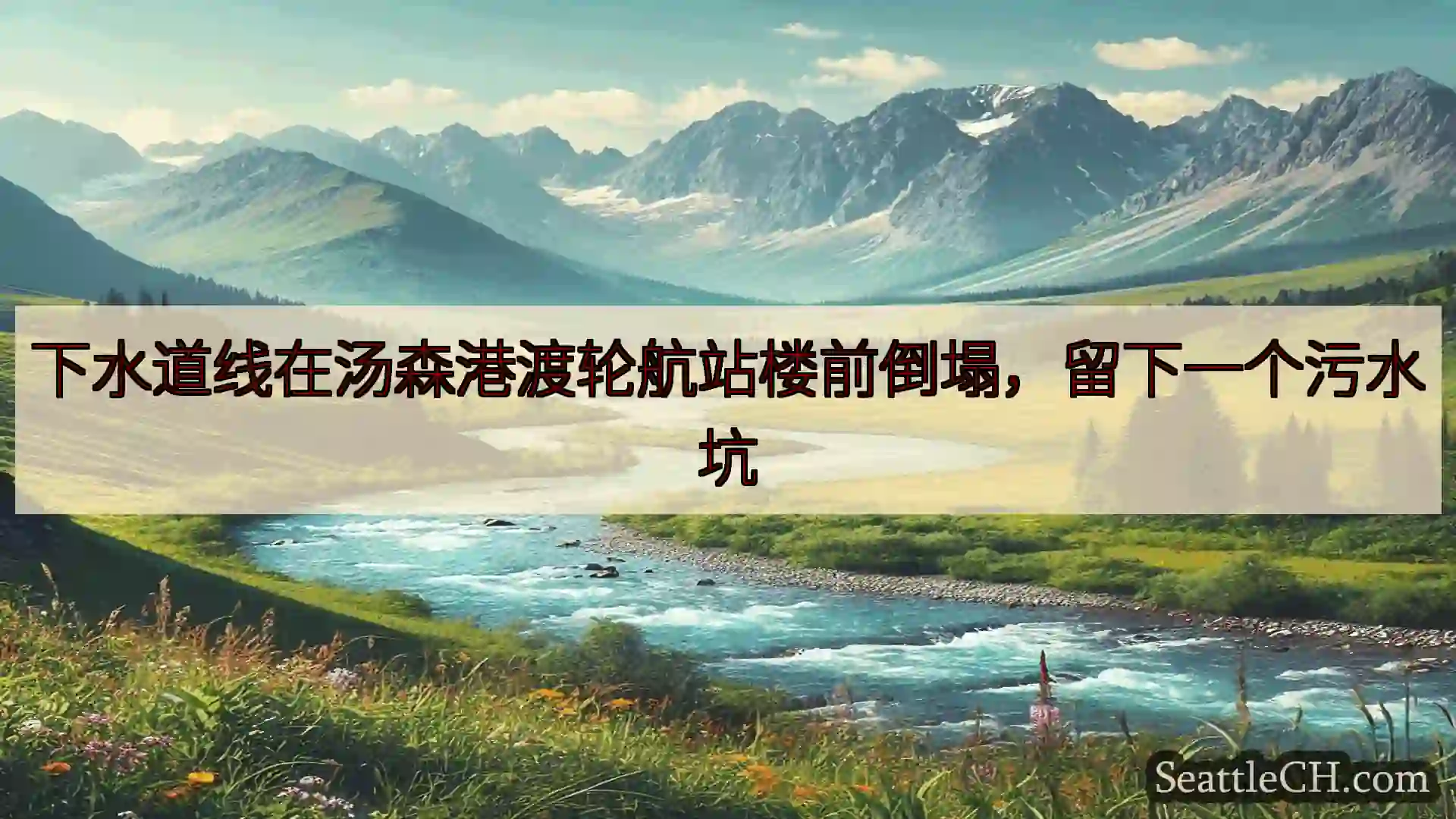 西雅图新闻 下水道线在汤森港渡轮航站楼前倒塌，留下一个污水坑