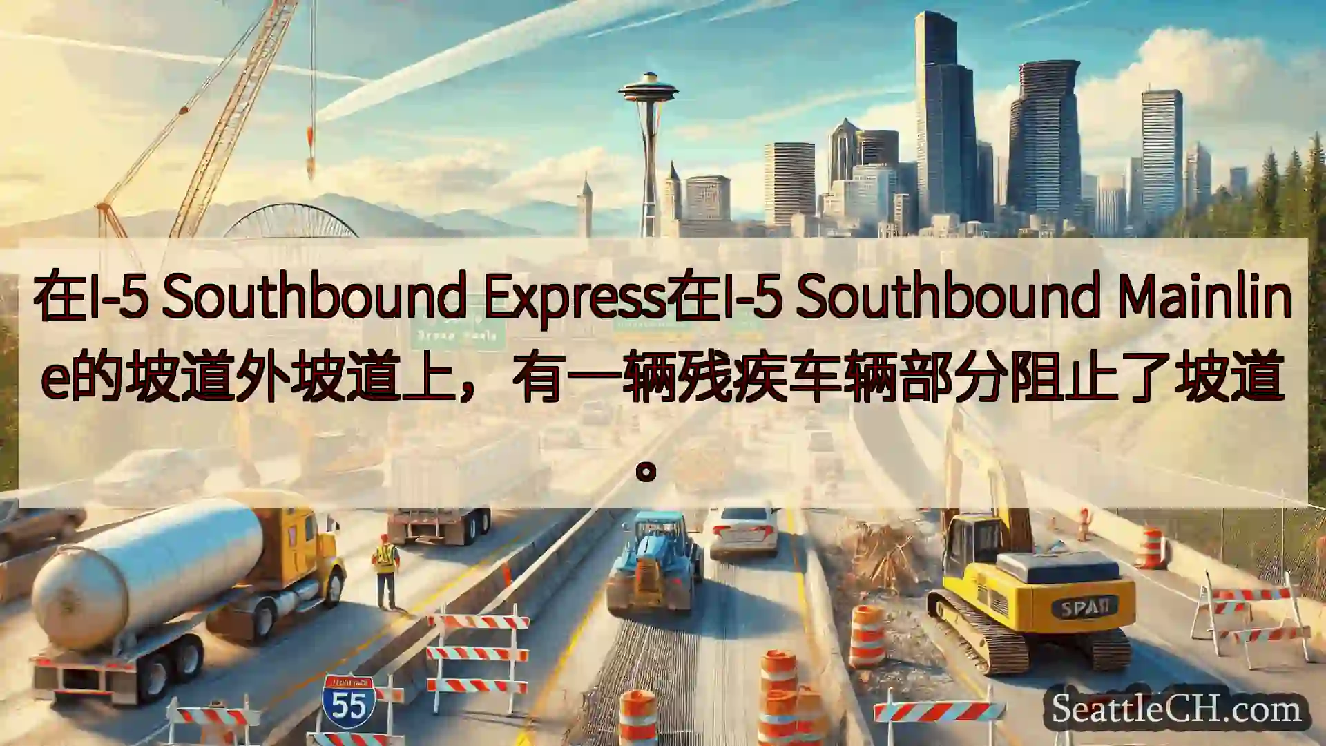 西雅图交通新闻 在I-5 Southbound Express在I-5