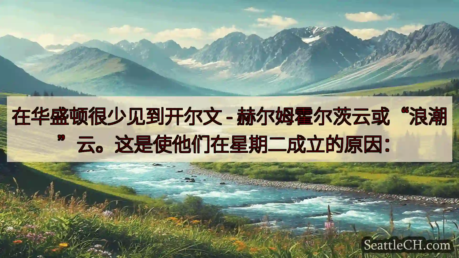 西雅图新闻 在华盛顿很少见到开尔文 -