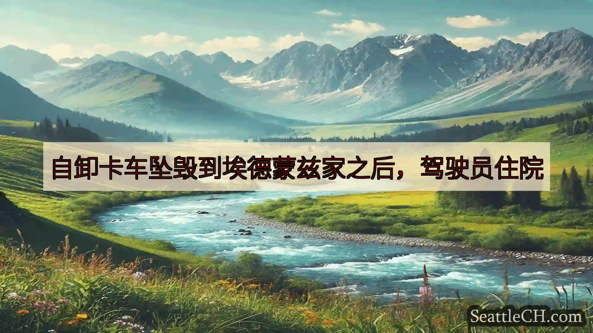 西雅图新闻 自卸卡车坠毁到埃德蒙兹家之后，驾驶员住院