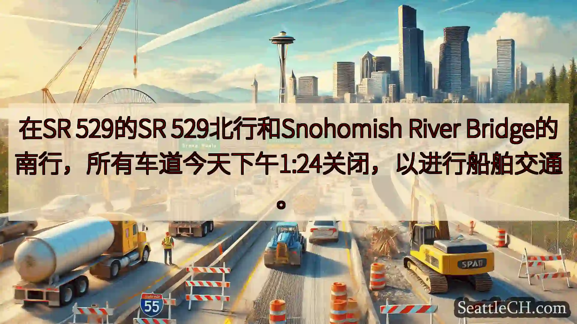 西雅图交通新闻 在SR 529的SR 529北行和Snohomish River