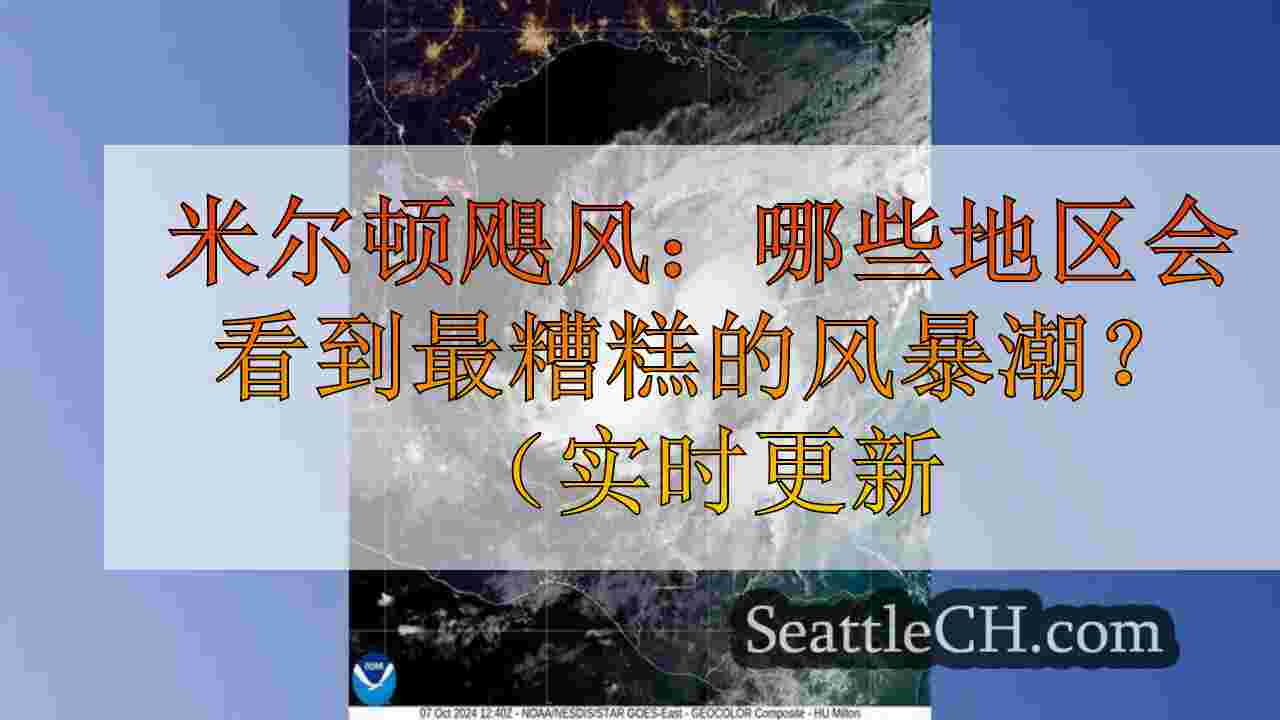 米尔顿飓风：哪些地区会看到最糟糕的风暴潮？（实时更新）