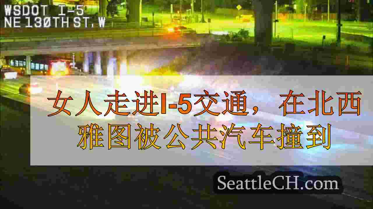 女人走进I-5交通，在北西雅图被公共汽车撞到