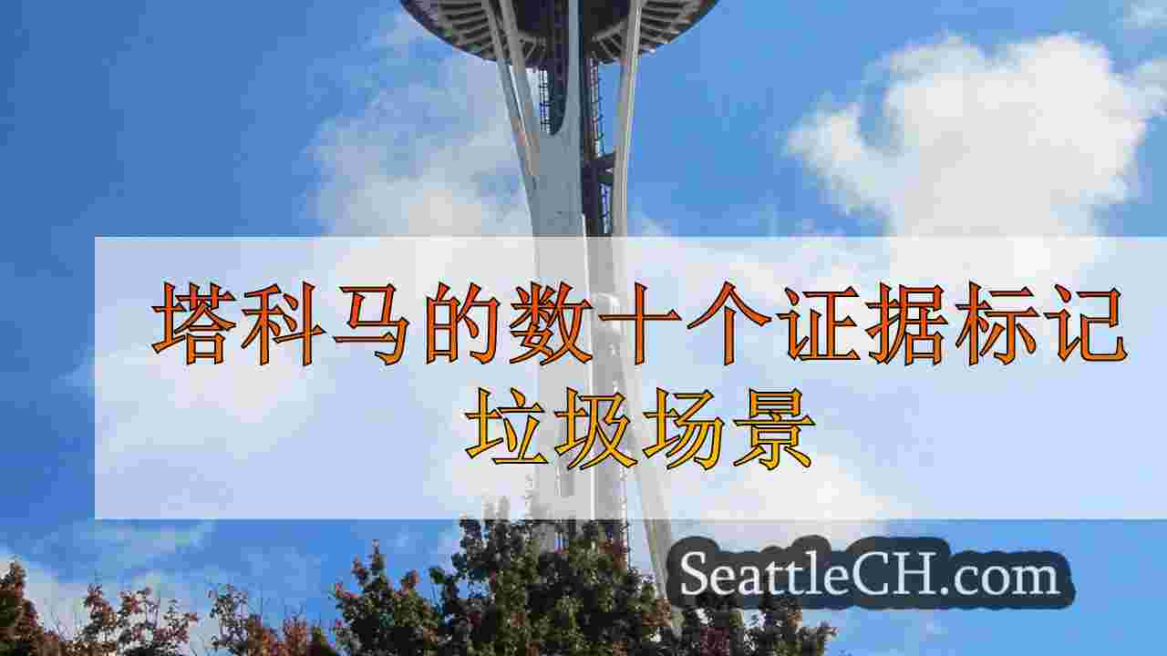 塔科马的数十个证据标记垃圾场景