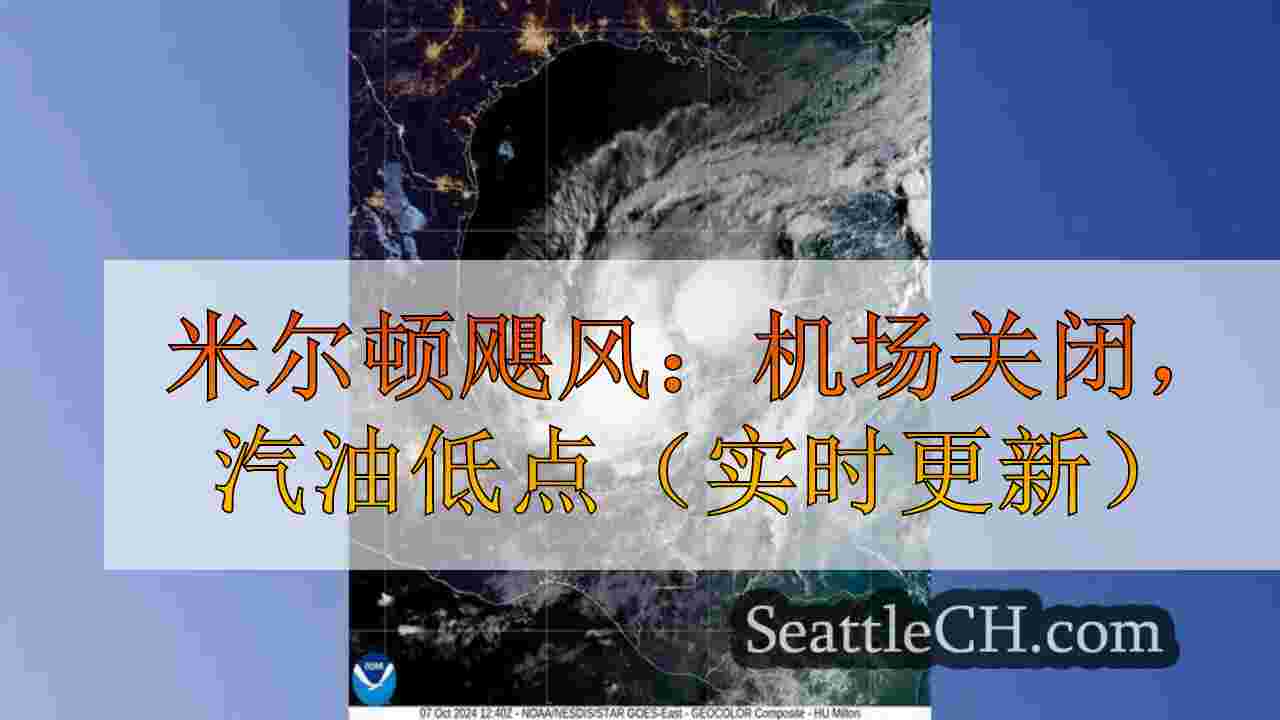 米尔顿飓风：机场关闭，汽油低点（实时更新）