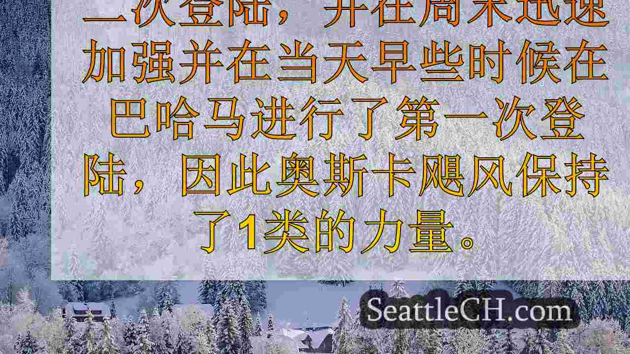 奥斯卡飓风在将巴哈马猛烈抨击为1类后，在周日在古巴登陆第二次登陆