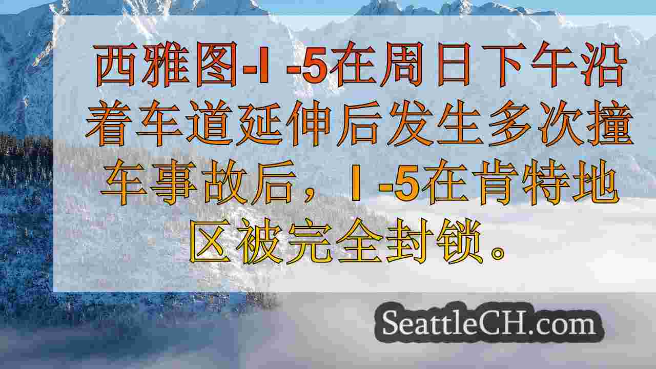 多车撞车导致I-5南关闭，在华盛顿州肯特郡的备份
