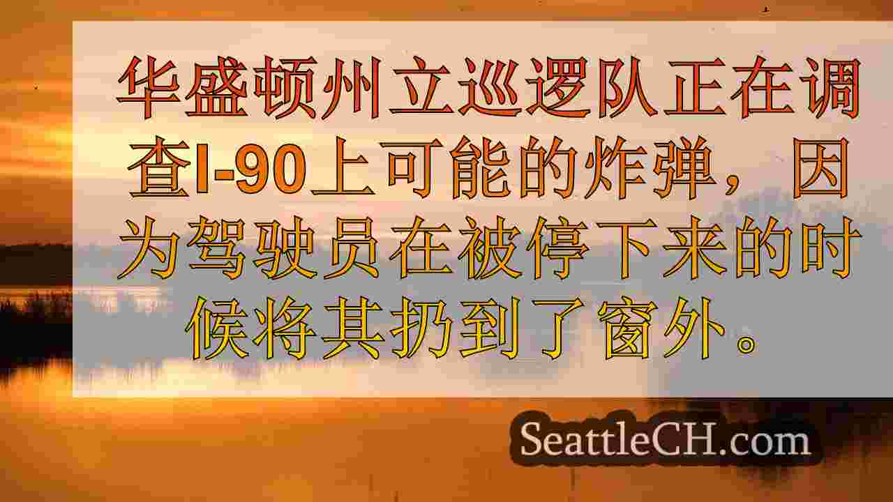 炸弹小队在I-90上扔掉的可能的爆炸装置，2