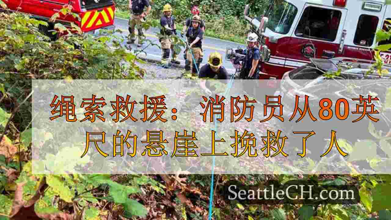 绳索救援：消防员从门罗中挽救了80英尺悬崖的人