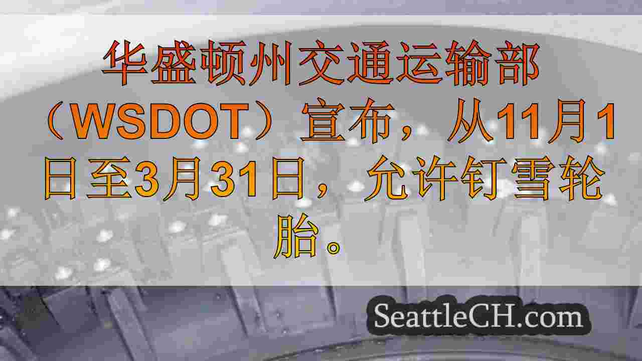 11月1日星期五开始，西澳允许的轮胎：WSDOT