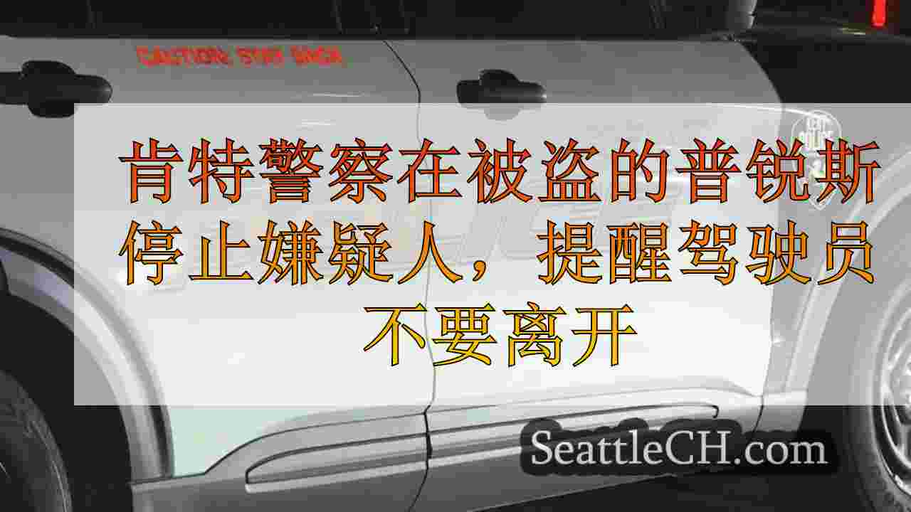 肯特警察在被盗的普锐斯停止嫌疑人，提醒驾驶员不要让汽车无人看管