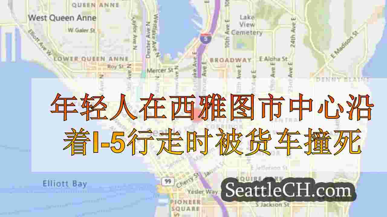 年轻人在西雅图市中心沿着I-5行走时被货车撞死