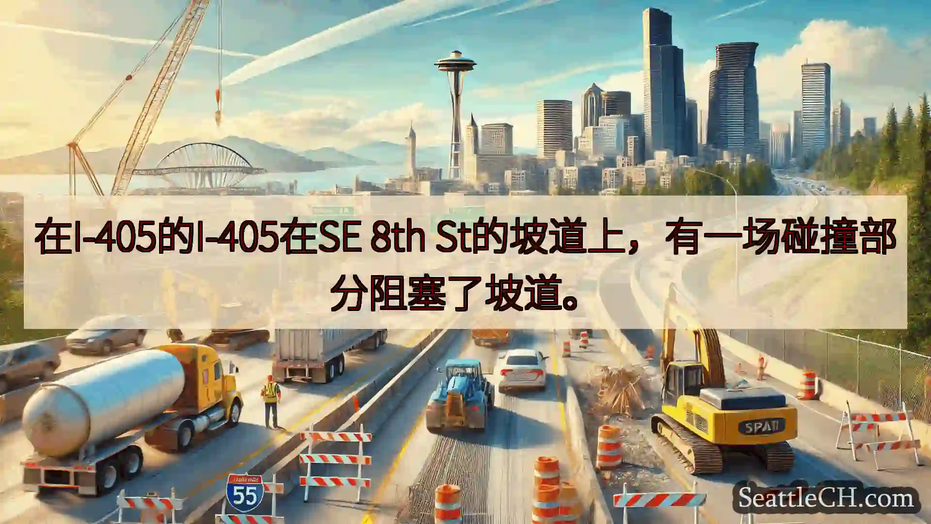 西雅图交通新闻 在I-405的I-405在SE 8th