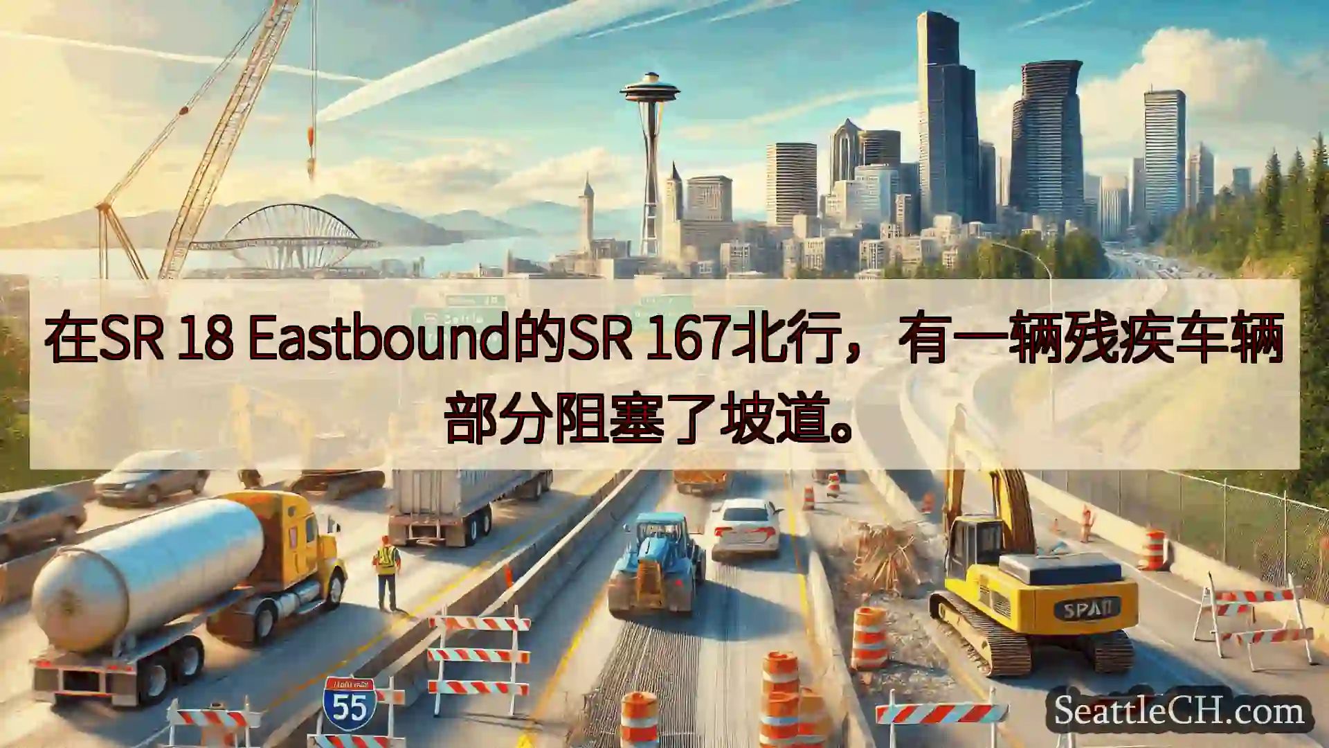 西雅图交通新闻 在SR 18 Eastbound的SR