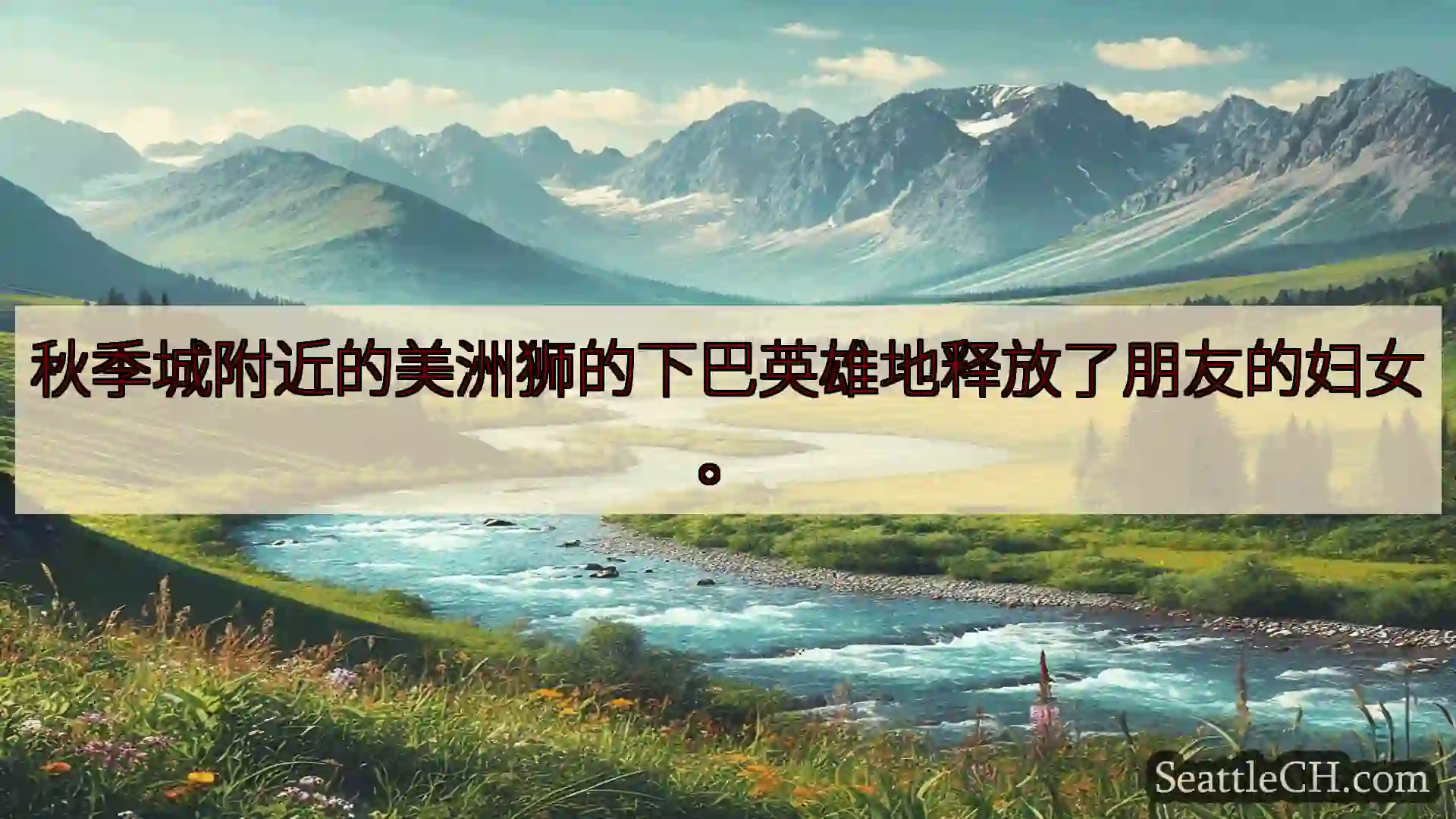 西雅图新闻 秋季城附近的美洲狮的下巴英雄地释放了朋友的妇女。