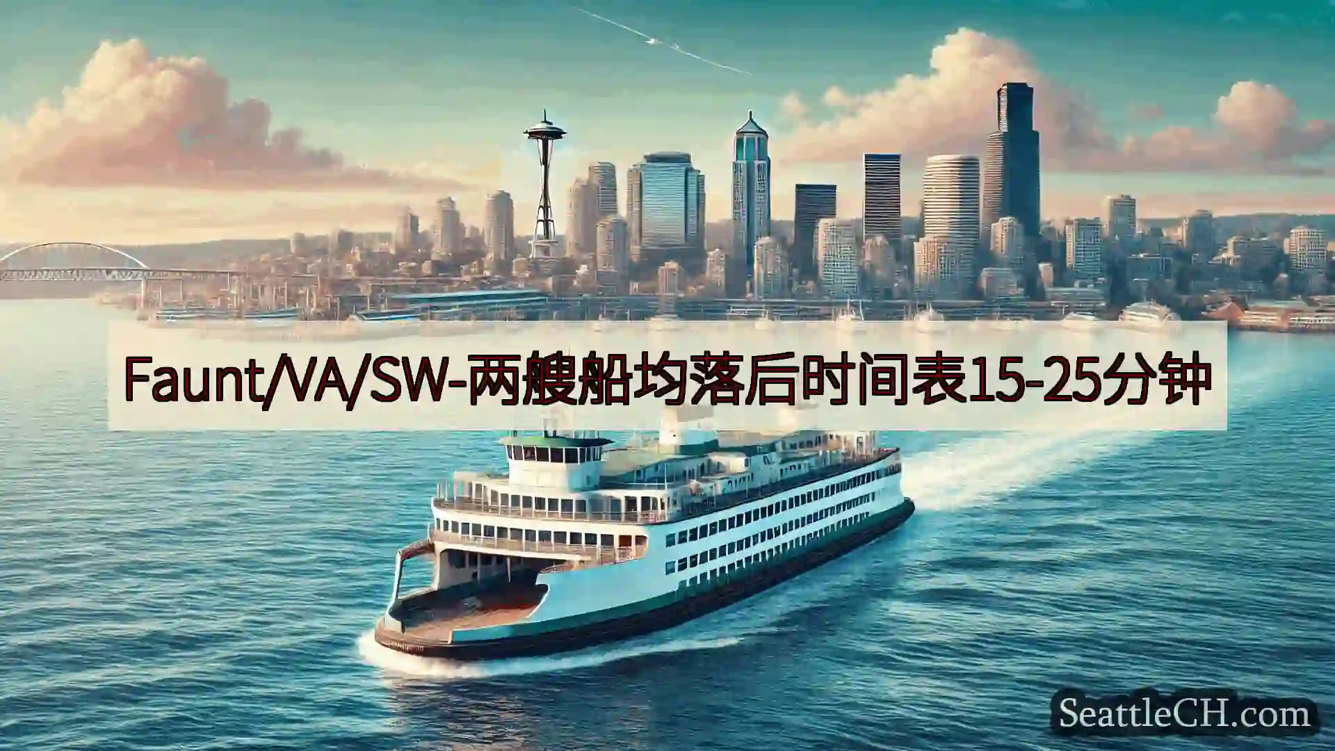 西雅图渡轮新闻 Faunt/VA/SW-两艘船均落后时间表15-25分钟https:/