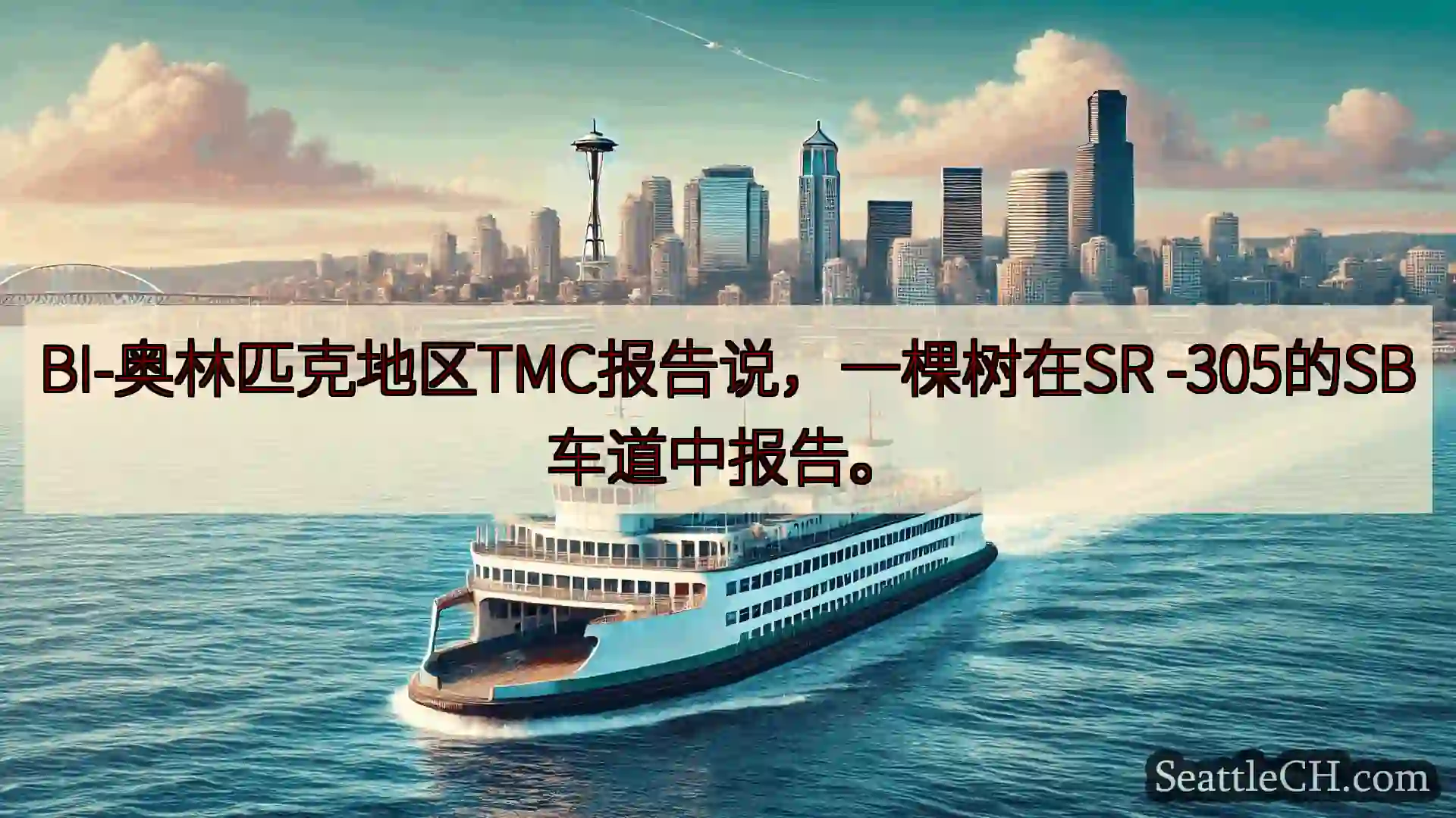 西雅图渡轮新闻 BI-奥林匹克地区TMC报告说，一棵树在SR