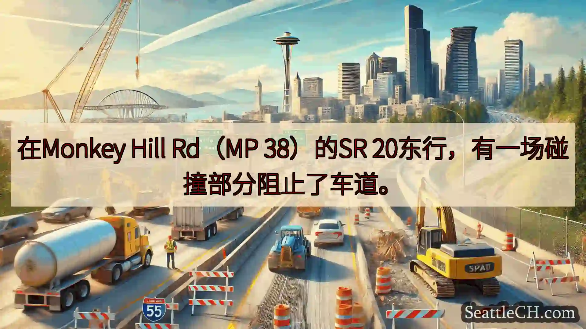 西雅图交通新闻 在Monkey Hill Rd（MP 38）的SR