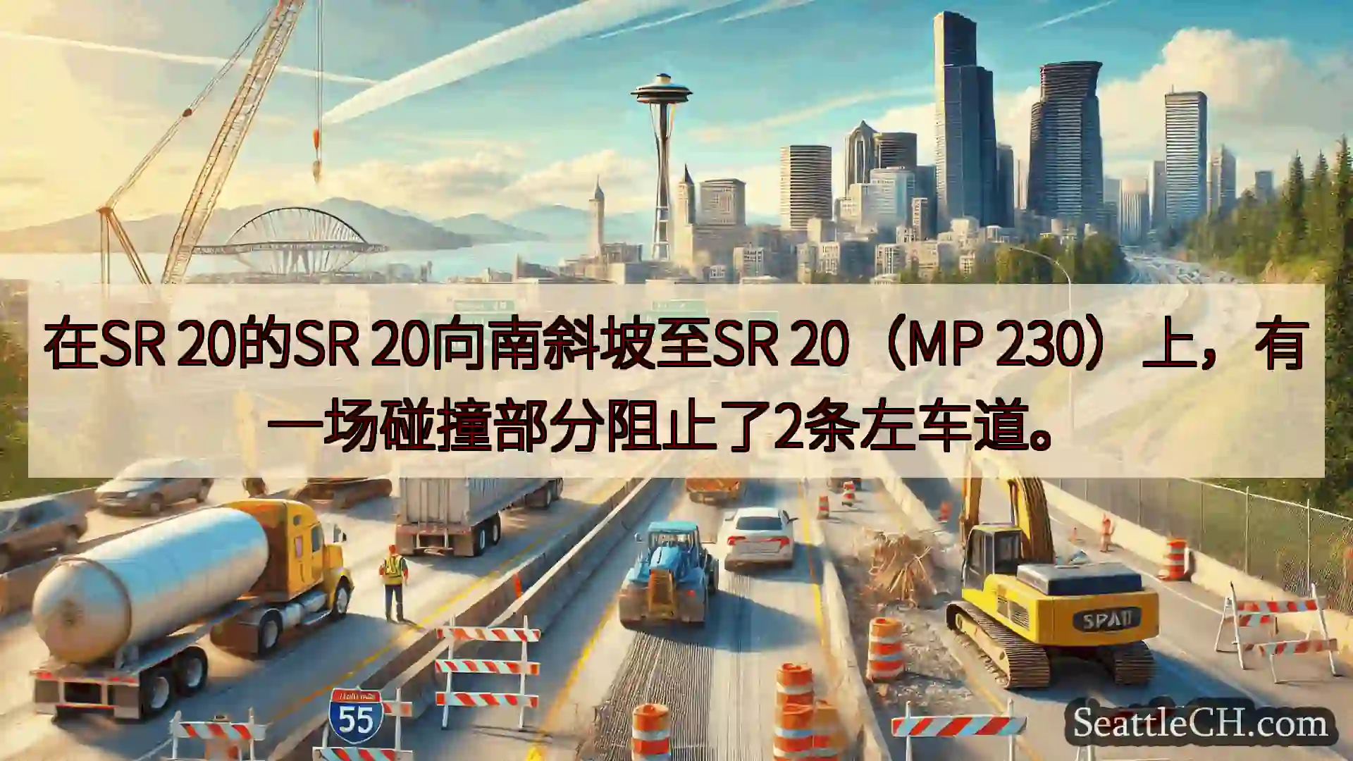 西雅图交通新闻 在SR 20的SR 20向南斜坡至SR 20（MP