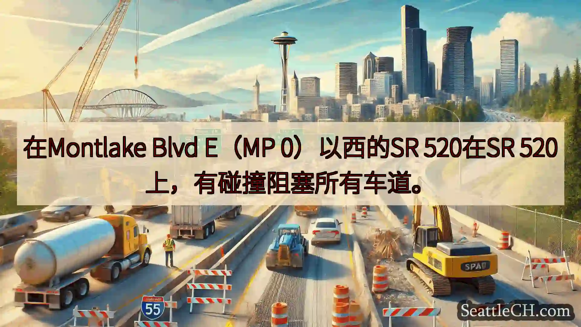 西雅图交通新闻 在Montlake Blvd E（MP 0）以西的SR 520在SR