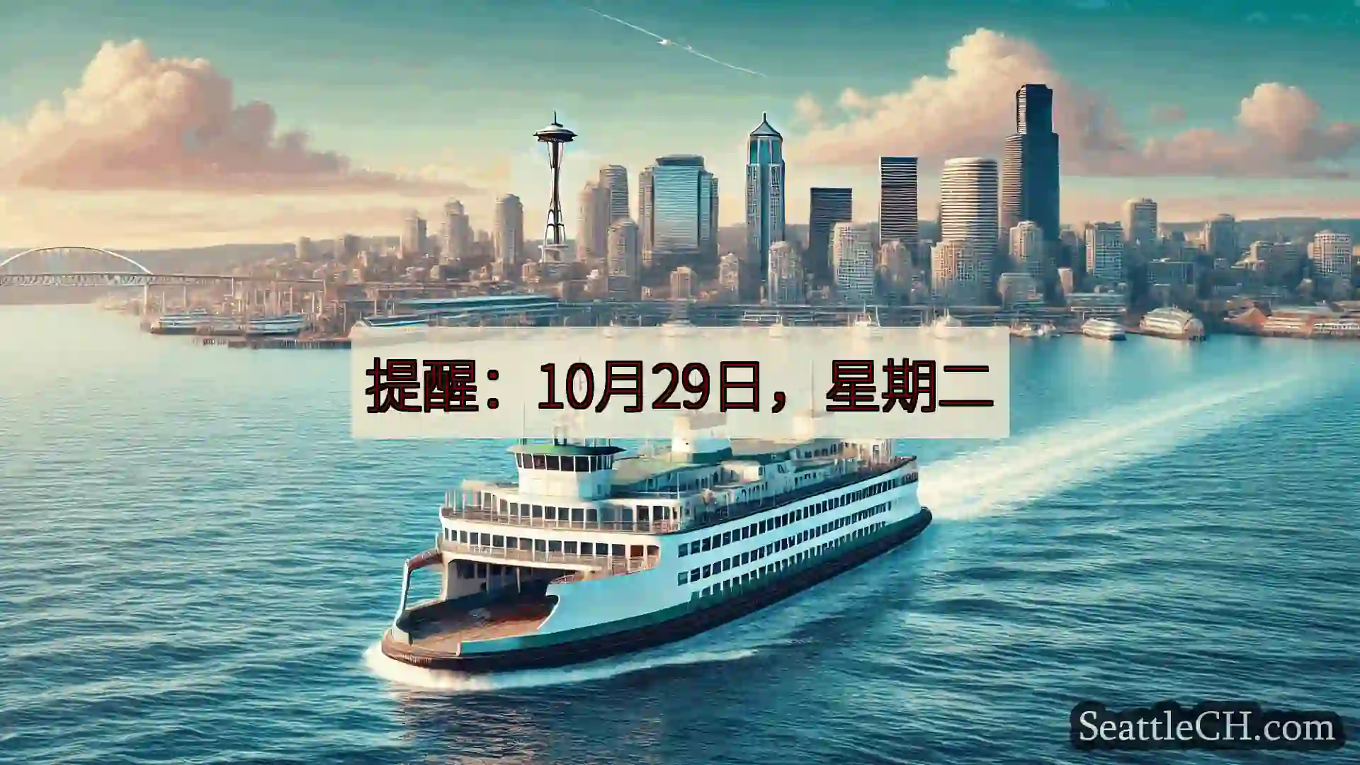 西雅图渡轮新闻 提醒：10月29日，星期二https://wsdot.com/ferr