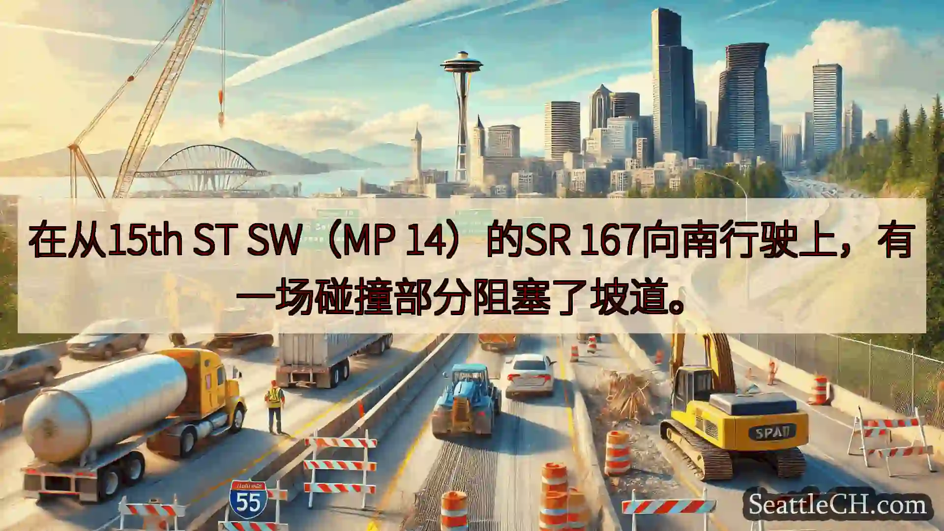西雅图交通新闻 在从15th ST SW（MP 14）的SR