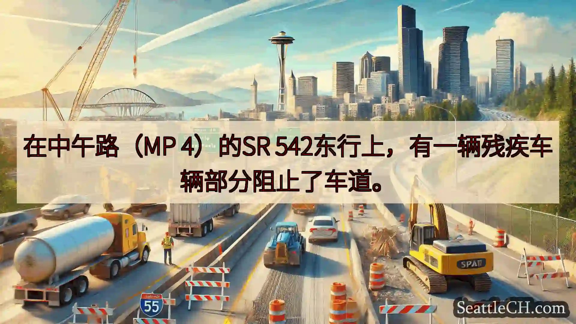 西雅图交通新闻 在中午路（MP 4）的SR