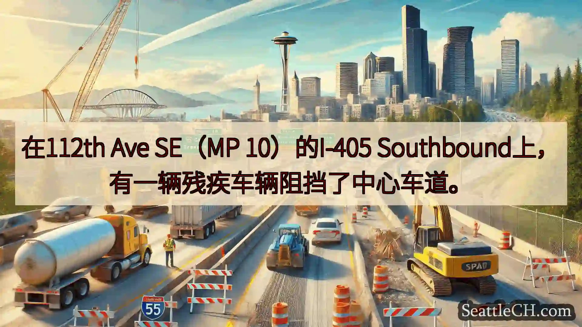 西雅图交通新闻 在112th Ave SE（MP 10）的I-405