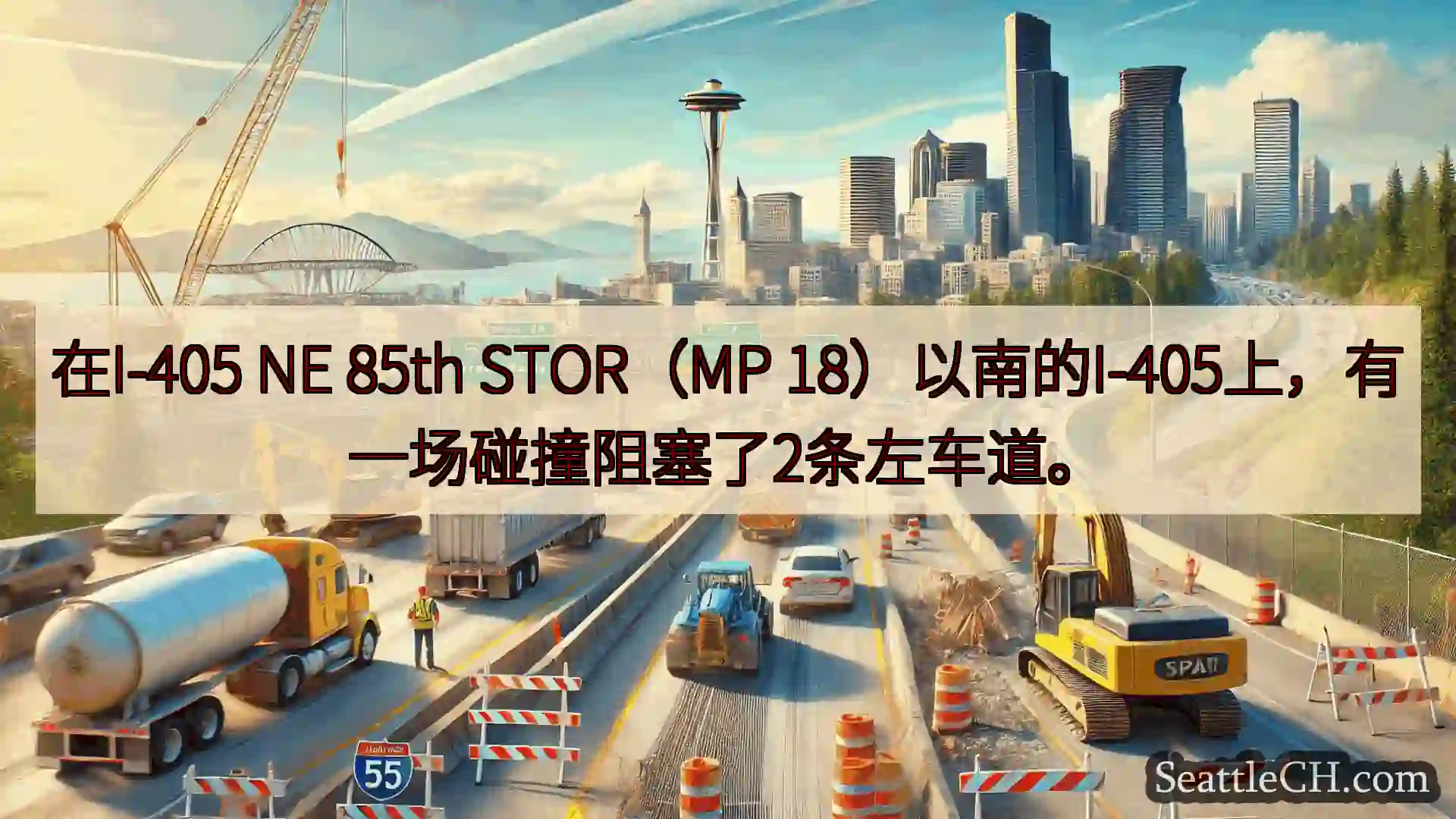 西雅图交通新闻 在I-405 NE 85th STOR（MP