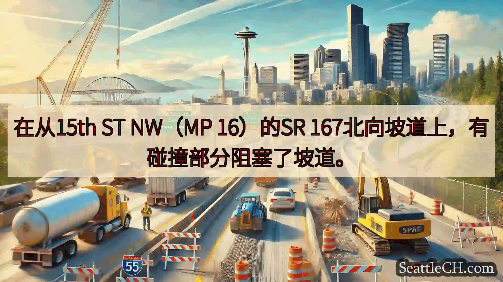 西雅图交通新闻 在从15th ST NW（MP 16）的SR