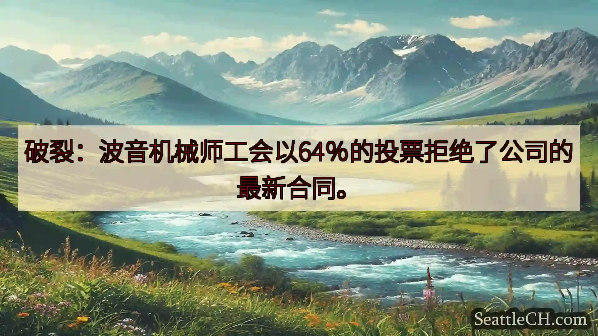 西雅图新闻 破裂：波音机械师工会以64％的投票拒绝了公司的最新合同。