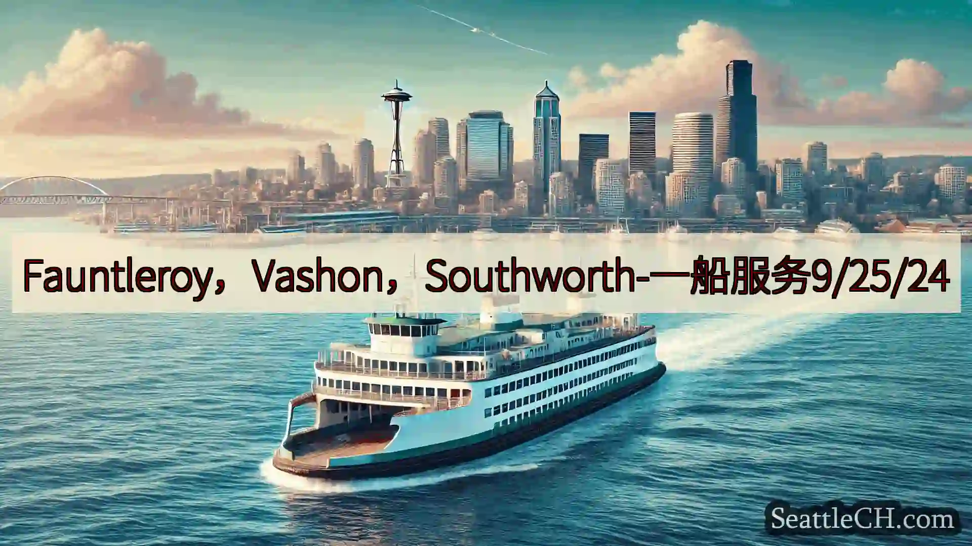 西雅图渡轮新闻 Fauntleroy，Vashon，Southworth-一船服务9/