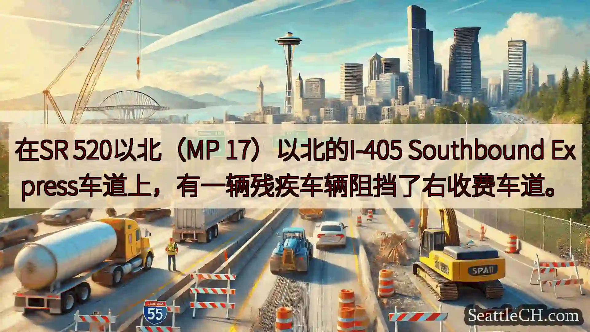 西雅图交通新闻 在SR 520以北（MP 17）以北的I-405