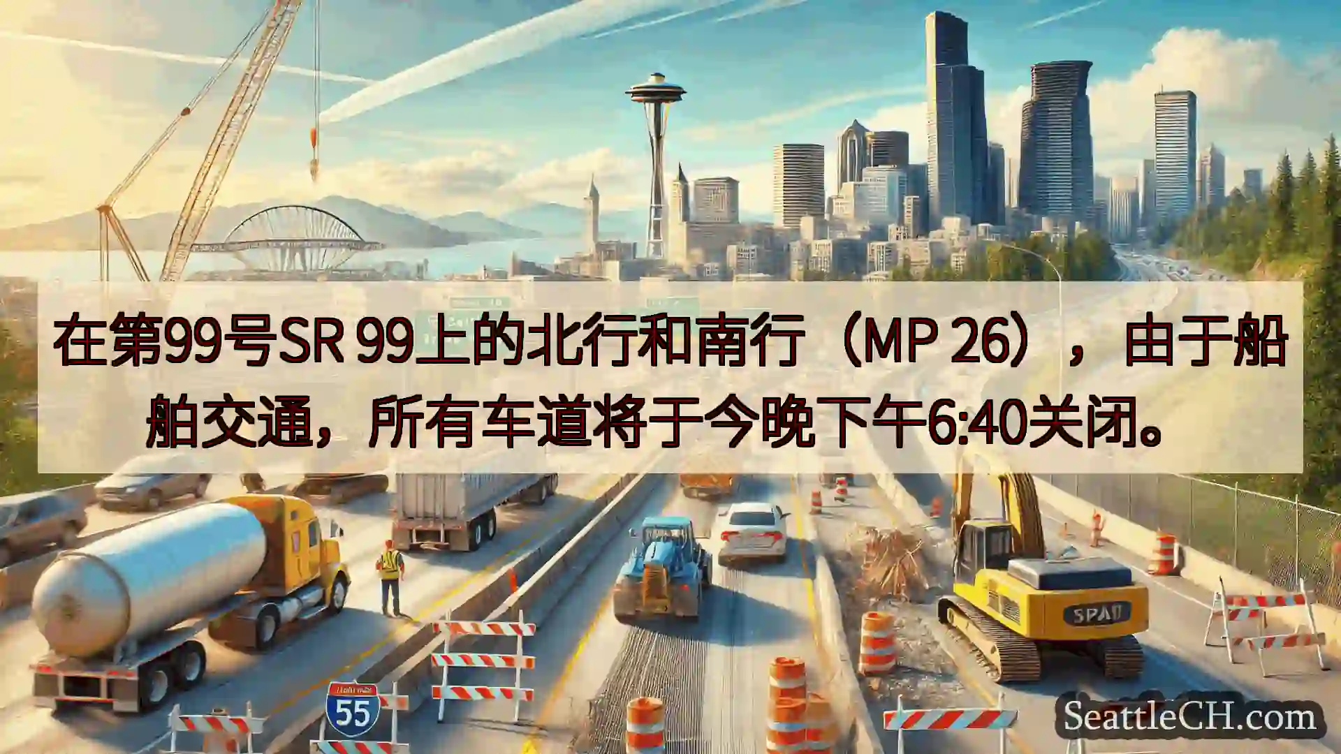西雅图交通新闻 在第99号SR 99上的北行和南行（MP