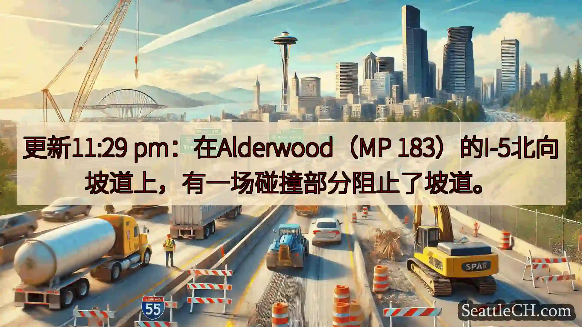 西雅图交通新闻 更新11:29 pm：在Alderwood（MP