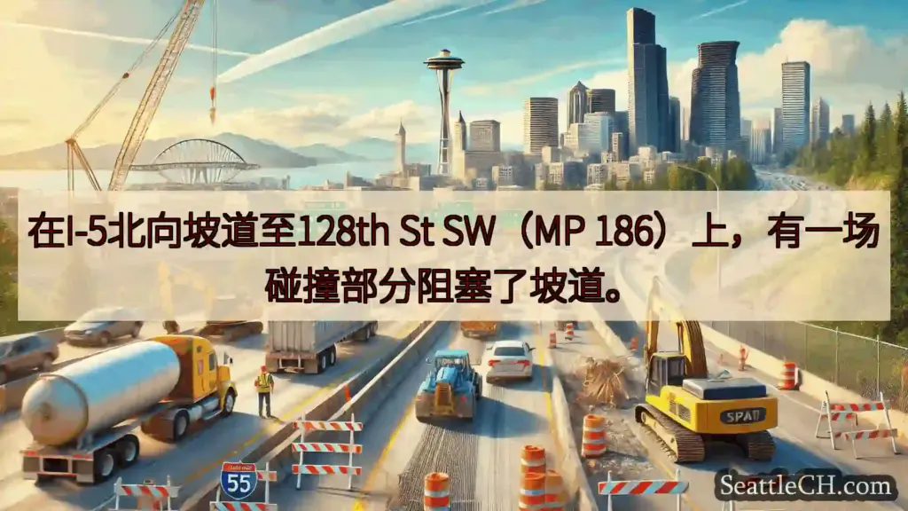 西雅图交通新闻 在I-5北向坡道至128th St SW（MP