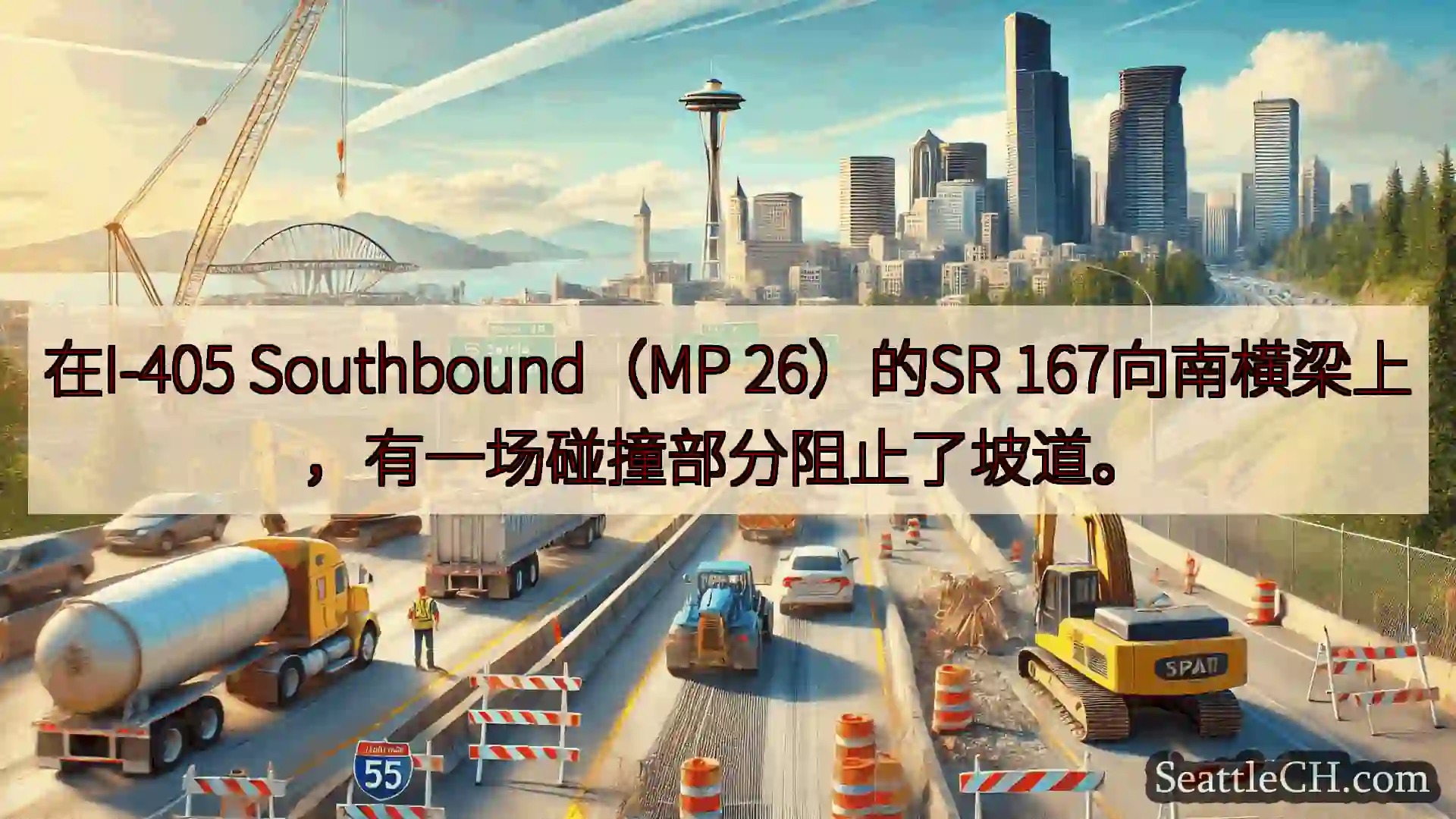 西雅图交通新闻 在I-405 Southbound（MP 26）的SR