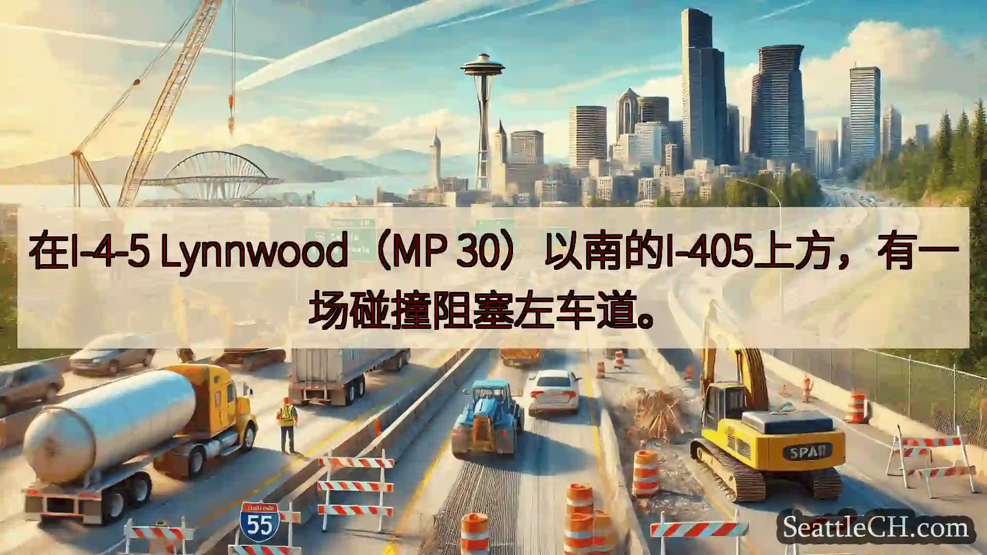 西雅图交通新闻 在I-4-5 Lynnwood（MP