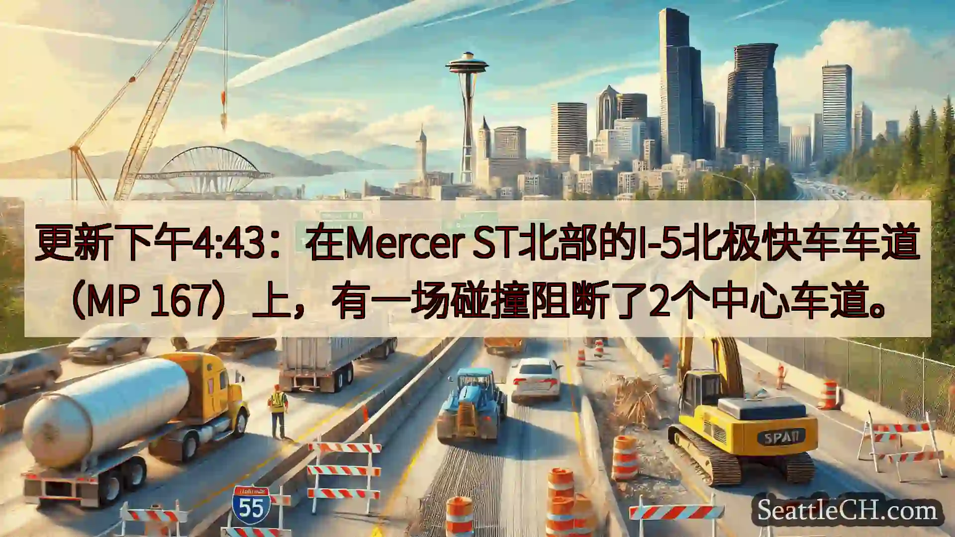 西雅图交通新闻 更新下午4:43：在Mercer ST北部的I-5北极快车车道（MP