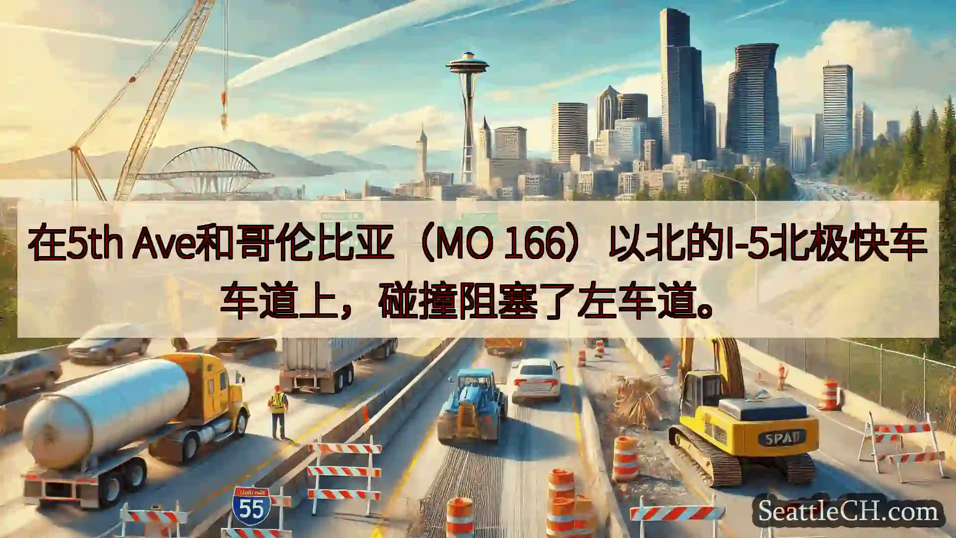 西雅图交通新闻 在5th Ave和哥伦比亚（MO