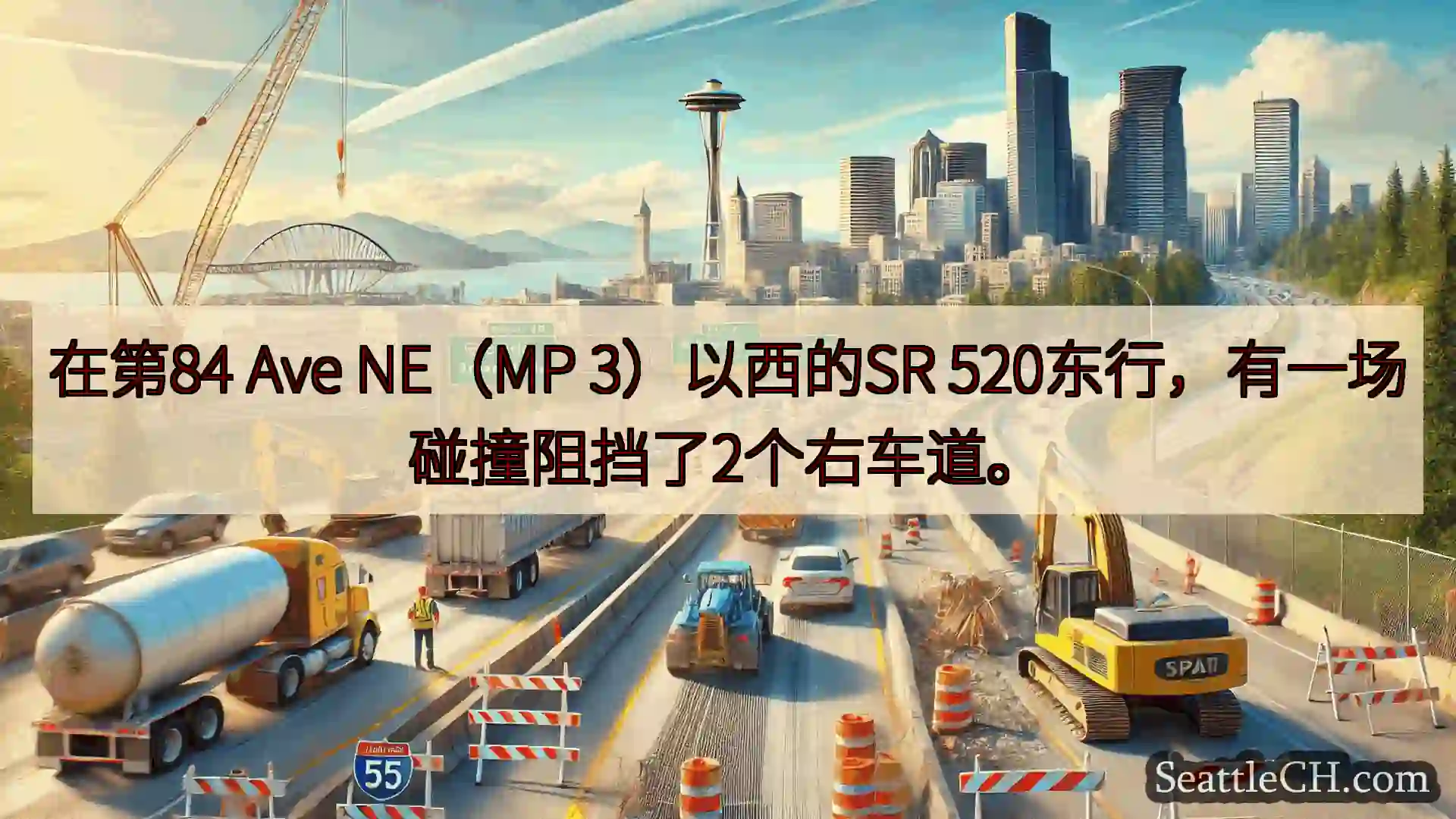 西雅图交通新闻 在第84 Ave NE（MP 3）以西的SR
