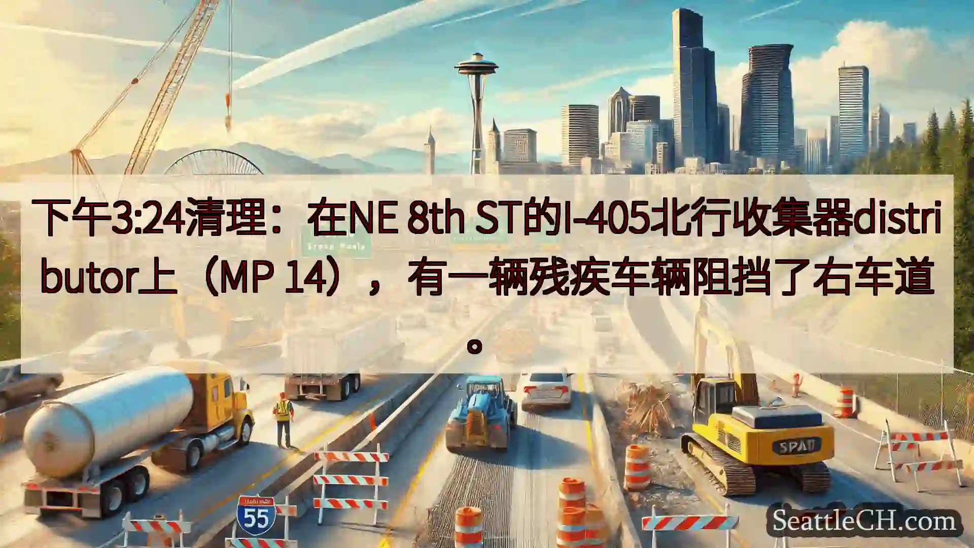 西雅图交通新闻 下午3:24清理：在NE 8th